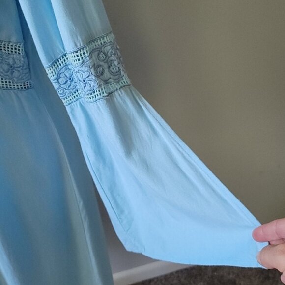 Calypso St. Barth sky blue deep v-neck sun dress - Picture 7 of 13